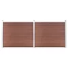 vidaXL Komplet ograjnih panelov WPC 353x146 cm rjav