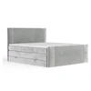 Svetlo siva boxspring postelja s prostorom za shranjevanje 160x200 cm Bergamo – Maison de Reve