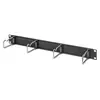 1U cable management panel with brush 4x steel rings 40x75 mm, black (RAL 9005)