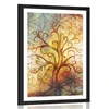 Plakat s paspartujem drevo z rožo življenja - 20x30 no frame