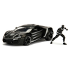 Avtomobilček Marvel Avengers Lykan Hypersport Jada kovinski z odpirajočimi elementi in figurica Black Panther dolžina 20 cm 1:24