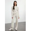 Trendyol Stone Basic Finger Detailed Knitwear Bottom-Top Set