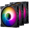 Phanteks M25 Gen2 D-RGB PWM Ventilator – 140 mm, črn (3 kosi, obratni pretok zraka)