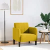 Sofa fotelja s naslonima za ruke žuta 54 cm baršunasta