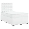vidaXL vidaXL Box spring postelja z vzmetnico bel 120x190 cm umetno usnje, (21307006)