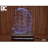 Black Cut 3D Lampa Meda I mesec Bela