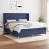 VIDAXL Box spring postelja z vzmetnico modra 180x200 cm blag