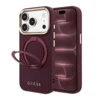 Maska Guess Ring Stand 360 Grained Classic Logo MagSafe za iPhone 17 Pro Max/ 18 Pro Max burgundy