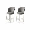 HANAH HOME Set 2 barske stolice Alte Cream Chrome