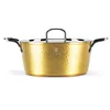 Kozica z marmorno površino in pokrovom iz nerjavnega jekla Hammered Gold 30cm 55602