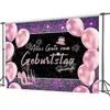 Nikcorp Velik rojstnodnevni banner za dekoracijo zabave, ozadje za slikanje Happy Birthday, roza, 210x150 cm, pralen material