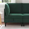 vidaXL Sofa z shranjevanjem Temno zelena Žamet