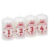 Steinhart Valjaste sveče Advent Balls 1-4 bele O 5,7 cm x 10 cm 4 kosi
