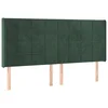 Vidaxl Vzglavje z ušesi temno zeleno 183x16x118/128 cm žamet