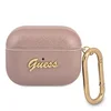 Guess Guess GUAPSASMP ovitek za AirPods Pro roza Saffiano Script Metal Collection