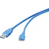 renkforce USB 3.0 priključni kabel [1x USB 3.0 vtič A - 1x USB 3.0 vtič Micro B] 1 m modre barve, pozlačeni vtični kontakti renkforce