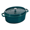 Casserole kozica ,31 cm, morsko modra barva, lito železo, Staub