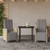 3-dijelni bistro set s jastucima bež od poliratana