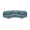 SÖDERHAMN Ugaona sofa, trosed, Fridtuna tamnosiva-plava