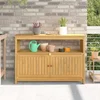 Vrtna konzola s pohranom Svijetla akacija 110 x 35 x 75 cm