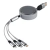 Uvlačivi USB kabl INDUCTOR 6u1 60W – automatsko uvlačenje/ 3 izlaza/ PD/ sivi