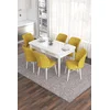 Hanah Home Set Trpezarijski sto i 6 stolica Eva, Žuto-beli