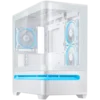 ASUS Prime AP202 ARGB TG mATX računalniško ohišje, kaljeno steklo, trije 120mm ARGB ventilatorji, belo - 90DC00P3-B19000