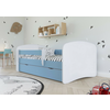 Otroška postelja z pregrado Ourbaby - modro-bela 140x70 cm,postelja brez skladiščnega prostora