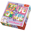 Trefl - Puzzle 4in1 Merry Llamas - 15 - 39 kosov