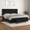 shumee Box spring postelja z vzmetnico črna 200x200 cm žamet