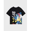 Sinsay - Pamučna oversize majica s printom Sonic the Hedgehog - crno