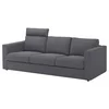 VIMLE Sofa trosed, s naslonom za glavu/Gunnared zagasitosiva