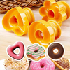 Netscroll 3-delni set individualnih modelčkov za krofe in pecivo, okrogli, srček in rožica, DonutModels