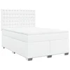 Vidaxl Box spring postelja z vzmetnico bel 140x200 cm umetno usnje