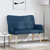 Vidaxl Kavč za 2 osebi Modra 115 x 61 x 87 cm Blago