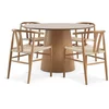 KLIPLEV O120 sto natur hrast + 4 GUDERUP natur hrast