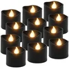 slomart LED sveče RUHHY - Črna, 12 kosov, 3,6cm