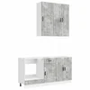 vidaXL Set omar s predalom z vrati 5 pcs Betonsko siva Konstruiran les