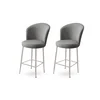HANAH HOME Set 2 barske stolice Fora Grey Chrome