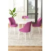 Hanah Home Set Trpezarijski sto i 4 stolice, Ljubičasto-beli