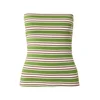 TOPSHOP Top rjava/zelena/bela