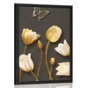 Plakat tulipani z zlatim motivom - 40x60 black