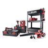 Flex aku set za polir majstore - polirka PXE 80 + udarni odvijač IW 1/2 + polirka XCE 8 125 + reflektor DWL 2500 + duvač BW 18.0 + baterije + punjači + koferi + oprema + kolica za alat 513.539