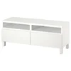BESTA TV stalaža s fiokama, bela/Västerviken/Stubbarp bela, 120x42x48 cm