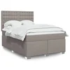 vidaXL Box spring postelja z vzmetnico taupe 140x190 cm blago