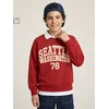Sinsay - Crewneck duks sa natpisom - burgundy