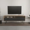 HANAH HOME TV polica Flay Walnut Black