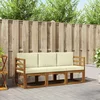 Set vanjskih sofa s jastukom 3 pcs Prirodna i krem