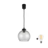 Brilagi - LED luster na sajli R GLASS 1xE27/60W/230V prečnik 25 cm crna/zadimljeno siva
