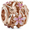 Pandora Bronasta perla z roza rožicami 788772C01